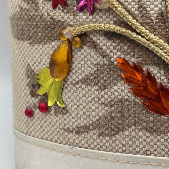 Vintage Enid Collin’s style Handbag Jeweled Garden Purse  Bucket Bag Floral - Picture 5 of 16